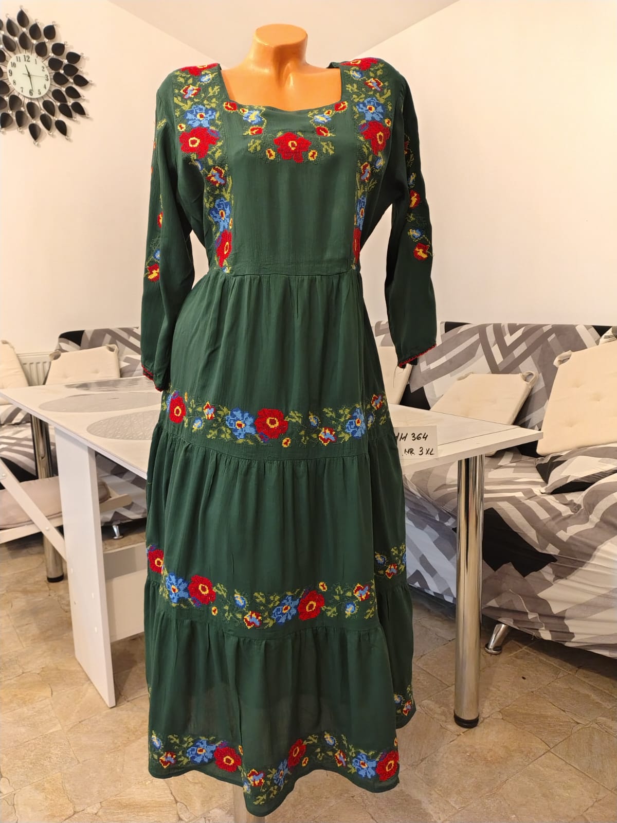 Rochie tradițională Mihaela verde