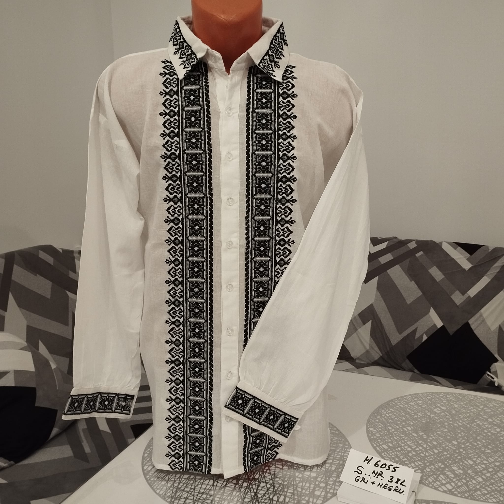 Cămașă tradițională Fabian neagră